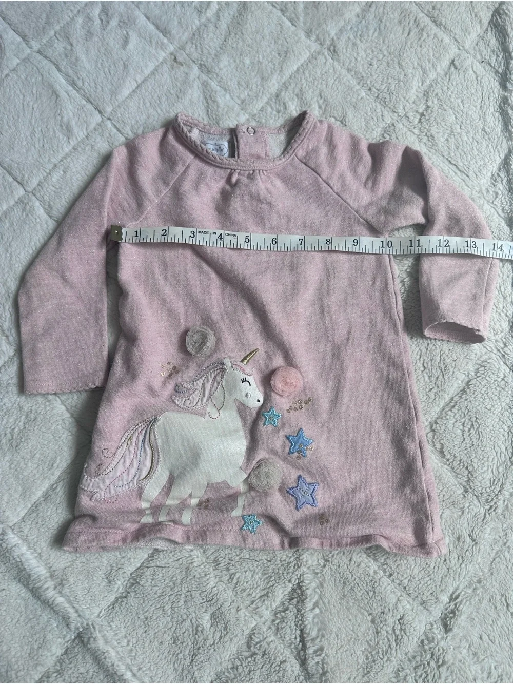 Mudpie | Pink and Cream Unicorn Raglan Dress | Size 2T